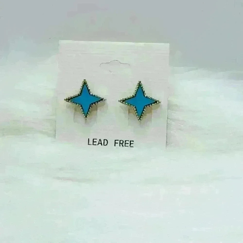 Blue Star Stud Earrings